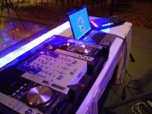 Our Laptop MP3 based sound system with DMX light controls